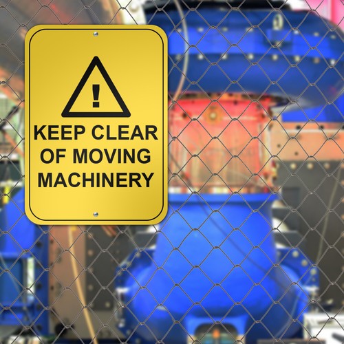 Metal Aluminium Hazardous Sign Details about / Keep Clear Of Moving Machinery Warning Sign