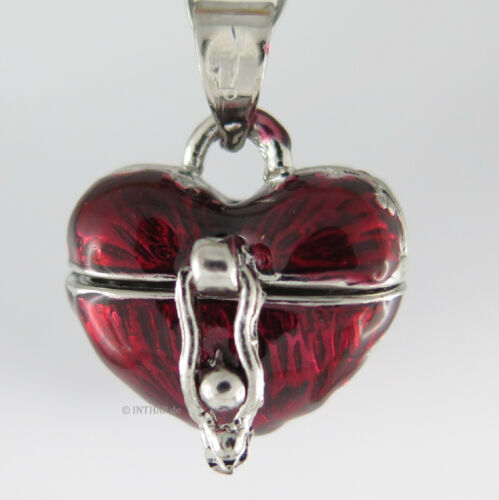 Anhänger Liebe Love Medaillon Amulett zum Öffnen rot silber Magic Box Herz 6