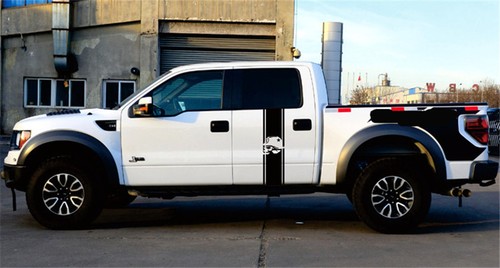DIY Pair Truck Bed Racing Stripe Skull Vinyl Decals Stickers 120x25cm Waterproof