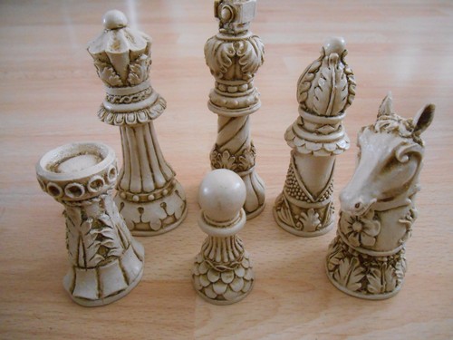 Classic /"décoration/" Staunton Resin Chess Set-Noir//Acajou//TECK /& Ivoire Effet