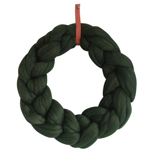 Chunky Knitted Christmas Wreath Xmas Party Decor Tree Wall Door Yarn Hanging US