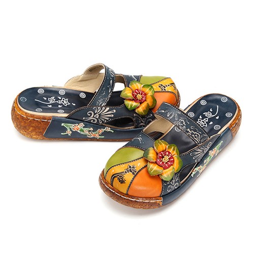 SOCOFY Donna a fiori Scarpe Da Sandali Sandalo Ballerine Pantofole Slippers