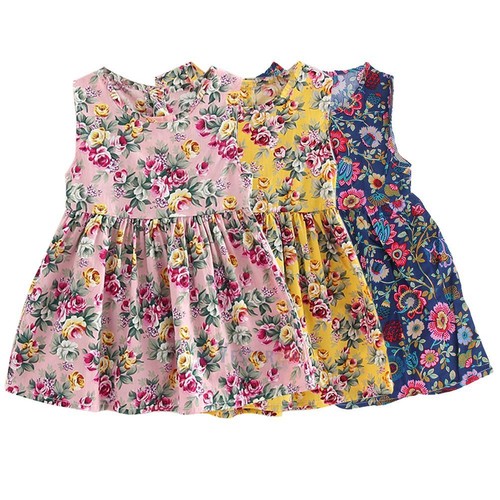 Flower Print Girls Kids Toddler Baby Princess Party Pageant Wedding Summer Dress