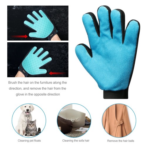 Zellar 2 en 1 Cepillo De Removedor De Pelo De Perro Gato Mitt Guante De Limpieza Guante de aseo para mascotas