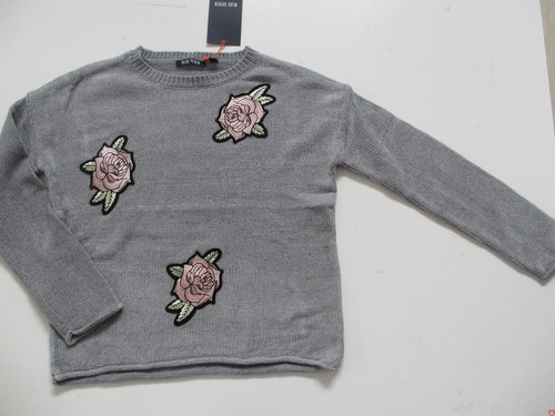 SALE /%/% BLUE SEVEN TEENS Girls Pullover hellgrau Rosen 576072 NEU