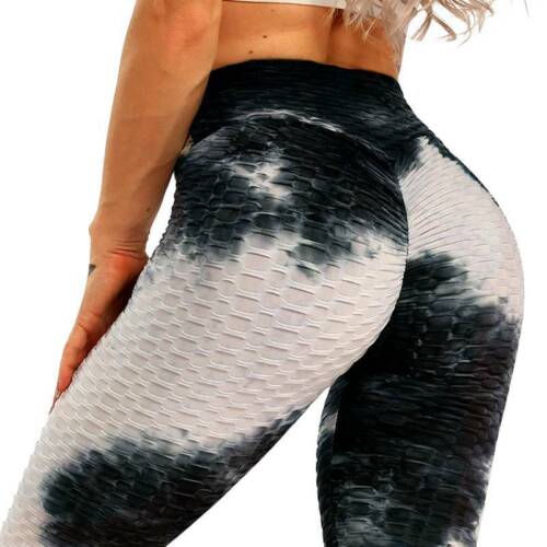 Ladies Anti Cellulite Yoga Pants Solid Butt Lift Elastic Leggings Sports Fitness