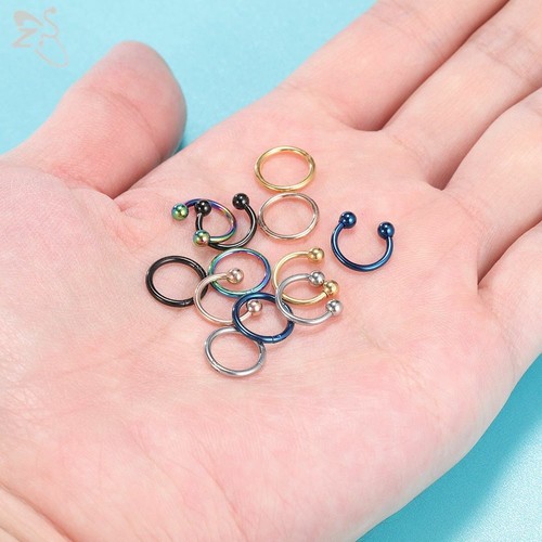 Details about / Nostril Piercings 16g//18g Colorful 6//12pcs Round Stainless Steel Conch Helix New