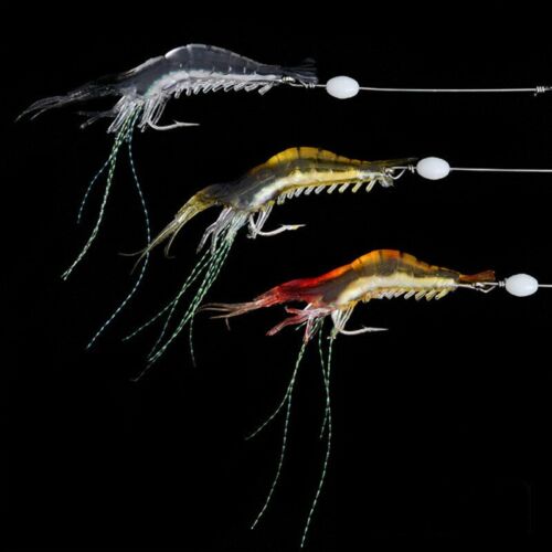 Soft Fishing Lures Luminous Artificial Shrimp Lure Long Wire Barrel Swivel Lure
