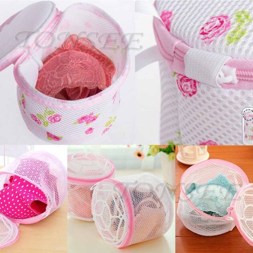 Laundry Saver Washing Machine Aid Bra Lingerie Mesh Wash Basket Bag Pink High