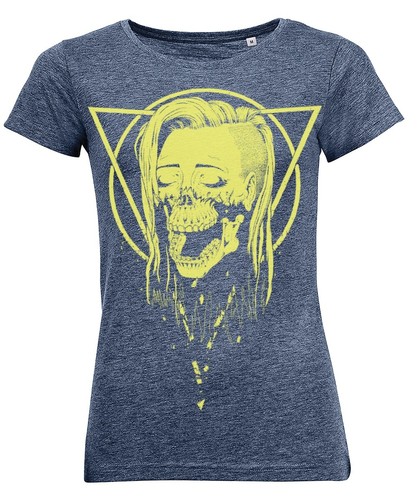 Girly Shirt /"DECAY 2017/" navy Totenkopf Tattoo Biker Metal Skull Undercut fair