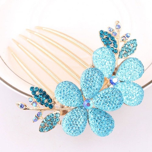 Damen Mädchen Kristall Strass Blume Barrette Haarklammer Klemme Haarnadel
