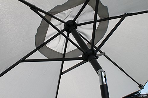 GREY 2.1M Wide Garden Parasol Umbrella With Tilt and Crank