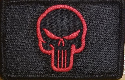The Punisher Patch W// VELCRO® Brand Fastener Tactical Morale Red Version #4