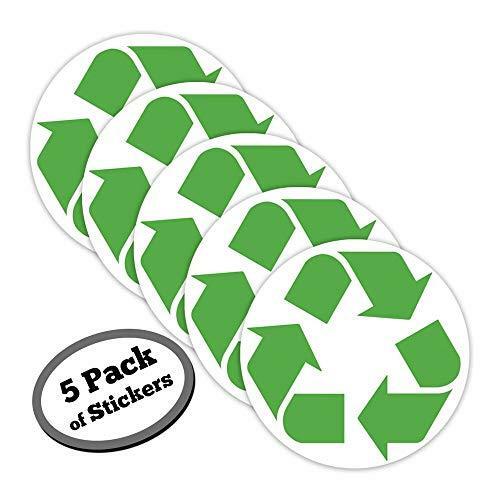 Recycle Symbol Sticker,Sign Decal,5 inch Round Recycling Bins /& containers