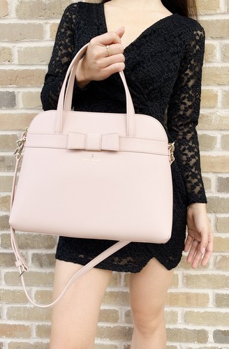 Kate Spade Kirk Park Julita Saffiano Leather Bag Satchel Pink Warmvellum Bow