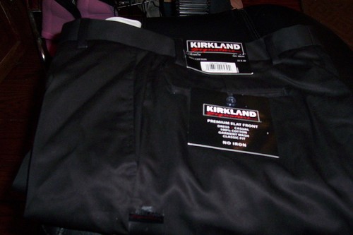 BLACK 38X32 NWT KIRKLAND PREMIUM FLAT FRONT CHINO KHAKI PANTS
