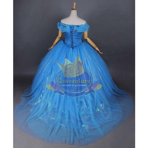 Cinderella Costume Dress Ballgown 2015 Movie Latest Design Custom Made Princess