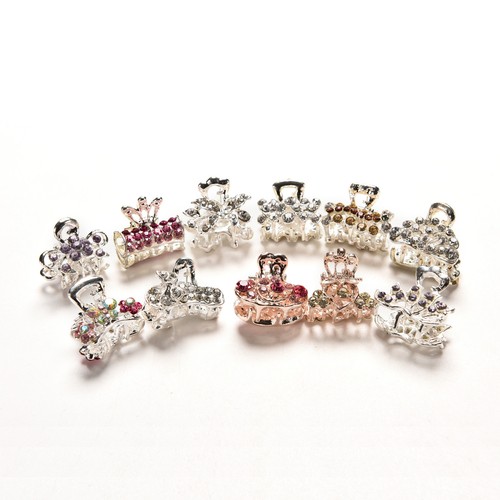 2x Style New Crystal Flower Mini Hair Claw Clamp Hair Clip Hair Pin 4H