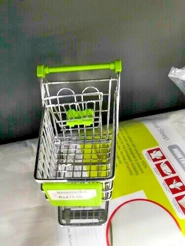 Mini Iron SHOPPING TROLLEY kids Cart supermarket Role Play Pretend Toys Gift