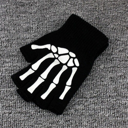 Fashion Motorcycle Bike Bicycle Riding Black Skull Finger HOT Half Skeleton C4P7