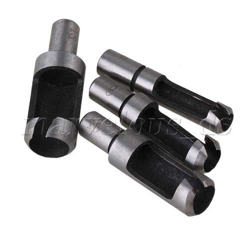 4PCS HCS Wood Plug Hole Cutter Woodworking Drill Set Silver+Gray