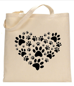 Shopper Tote Bag Cotton Canvas Cool Pawprint Wolf Music Ideal Gift Present