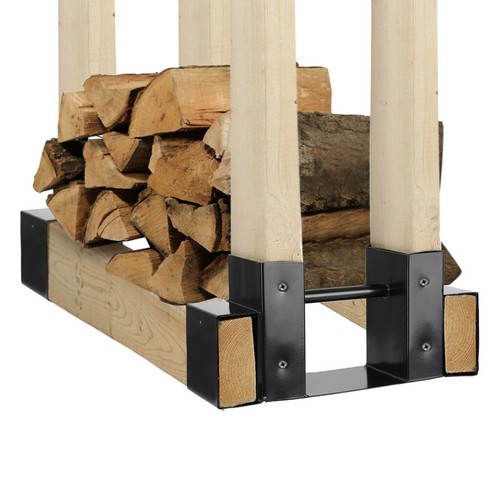 2xOutdoor Firewood Log Rack Bracket Kit Adjustable Fireplace Wood Storage Holder