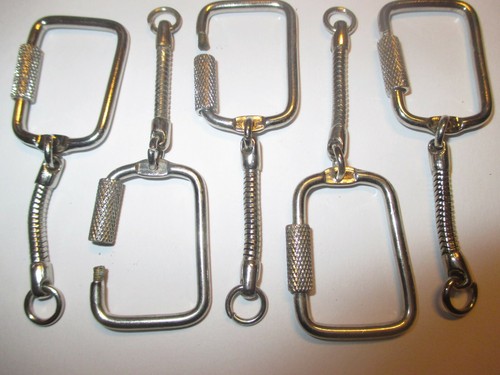 5 llaveros con pequeño cadena color plata anillo de claves metal