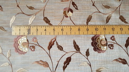 10 M brodé Voyage Jacinto Rideau Ameublement floral tissu BEIGE Matériau