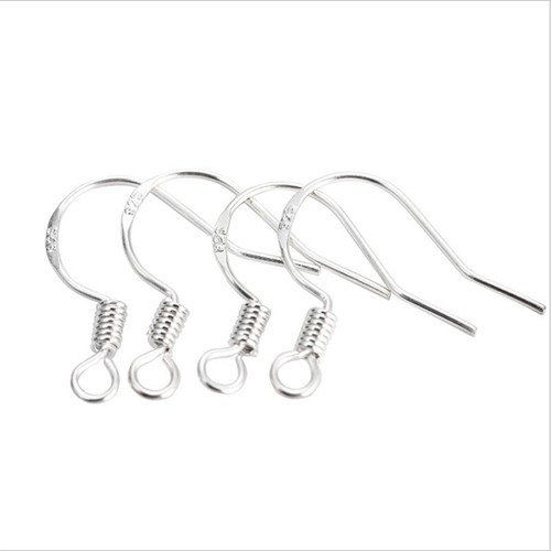100PCS 925 Sterling Silver DIY Earring Hooks Ball Ear Wire Jewelry Accessories