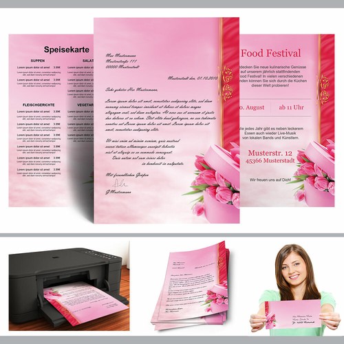 DIN LANG Motiv-Briefumschläge TULPEN-BOX 10 Stück ohne Fenster