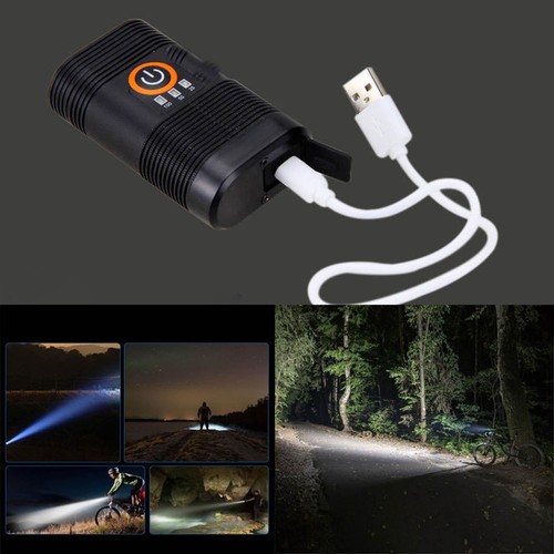 For Bicycle 3000 Lumens Head Light Double LED USB Rechargeable Lamp 360° Mount
