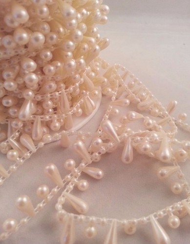 Tear drop Perles Chaîne Perles Gâteau Bordure à Coudre Craft Mariage Bridal