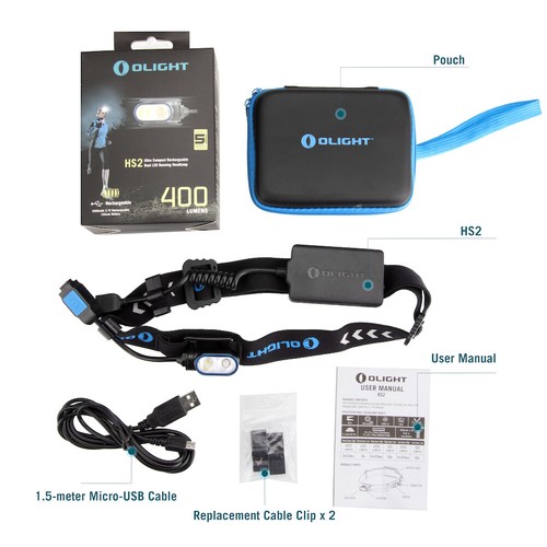OLIGHT HS2 USB Charging Super Bright Waterproof Running Headlamp 400 Lumens