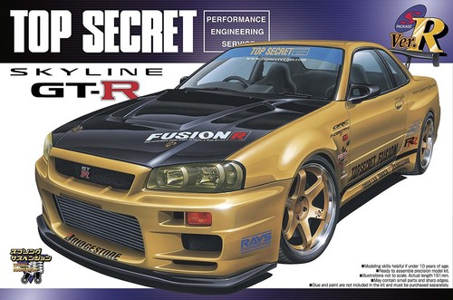 #86 Top Secret Fusion Skyline R34 GT-R 99 1/24 w/ Volk TE37 wheels #86 Top Secret Fusion Skyline R34 GT-R 99 1/24 w/ Volk TE37 wheels