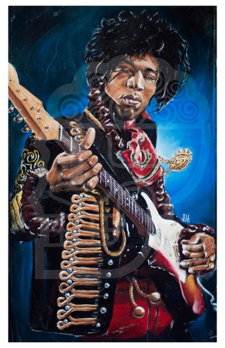 Jeremy Worst Jimi hendrix Rocks WALL ART decor music legend fender and roll