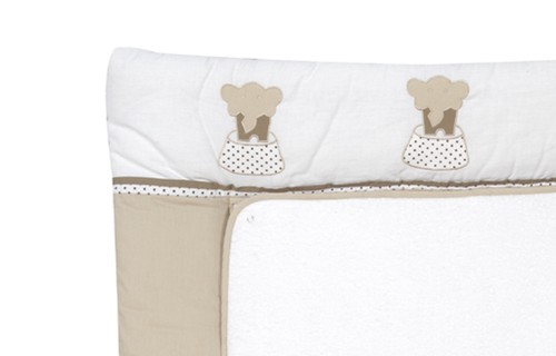 Wickelauflage Elefant beige 80 x 75cm mit abnehmbarer Frotteeauflage