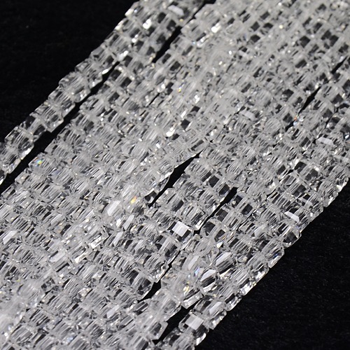 20 Glasperlen 6mm Würfel Klar Schmuck Tschechisch Kristall Böhmische X218