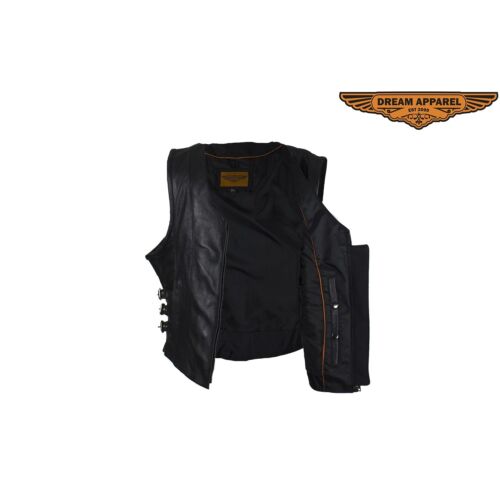Women/'s Leather Tactical Vest with Gun Pockets free shipping