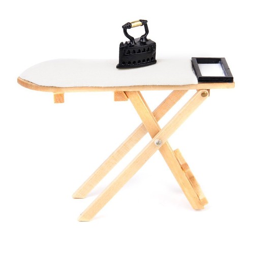 Cute scale 1 12 dollhouse miniature iron with ironing board set included J5H3