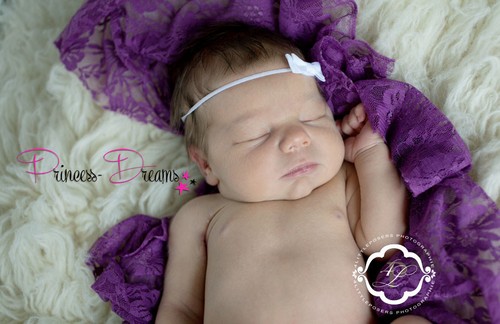 Princess-Dreams Mädchen Baby Haarband Taufe rosa weiß Schleife Fotografie Props