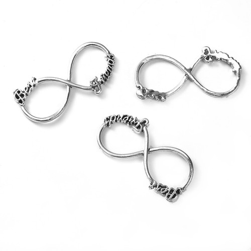 82 A 5 Large Argent Antique meilleurs amis Connecteurs ~ 40x20mm ~ Amitié Bracelet