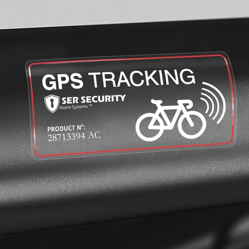 2x SECURITY STICKER Bike GPS Tracking Device Warning Bicycle Smart Heavy Lock