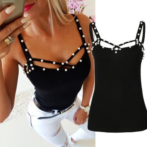 Damen Spitze Perle Langarm Bluse Bodycon Hemd Tops Schulterfrei Oberteile Sweats