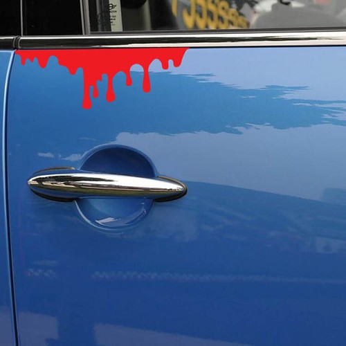 1x Funny Creative Bleed Sticker Decals Headlight Rear Trunk Red Bleeding dedj