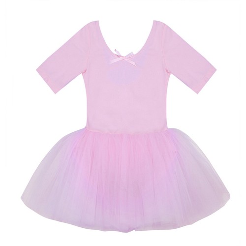 Mädchen Kurzarm Ballettkleid Tanzkleid Ballett Trikot Tütü Rock Tanzen Kleid