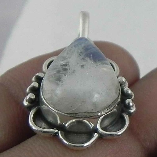 Details about / Solid 925 Sterling Silver Rainbow Moonstone Pendant Necklace Women PSV-2133