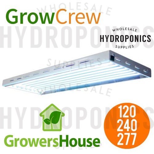 8 Bulb Fixture w 6500k Bulbs 120//240//277v GrowersHouse Grow Crew HO T5 V2 4/'