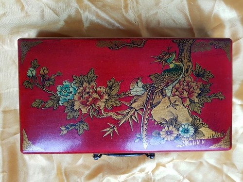 Boulier Chinois 13 tiges-Suanpan-Chinese Abacus-Abakus-Abaco-oiseau fleurs rouge