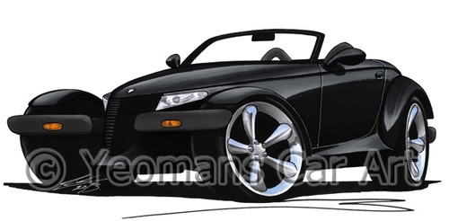 Plymouth Prowler Caricature Retro Classic Hot Rod Car Art Print